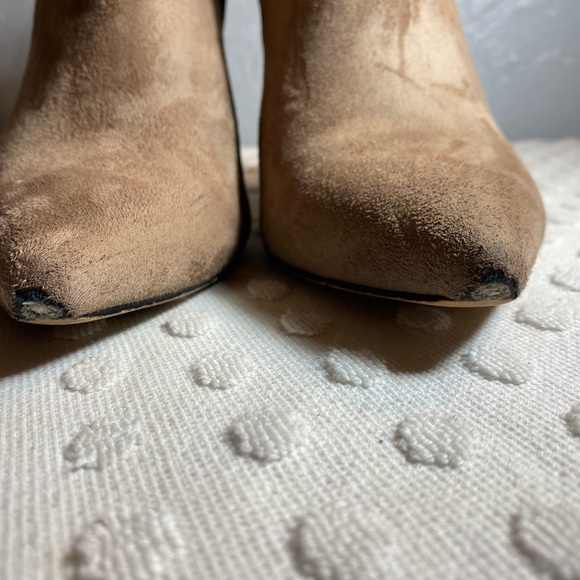 BCBG Maxazria Camel Suede Chunk Heel Booties - Picture 16 of 16